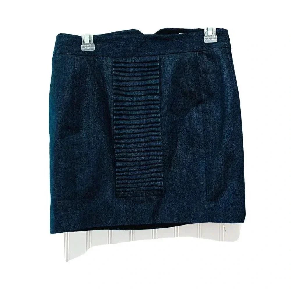 Anthro Leifsdottir Pleated Detail Denim Skirt